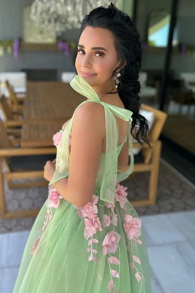 A-line Newest 2025 Long Prom Dresses, Appliques Elegant Girl Party Dresses, Fashion Formal Dresses