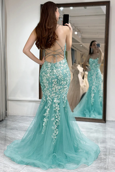 Elegant Lace 2025 Mermaid Newest Long Prom Dresses, Appliques Wedding Guest Dresses
