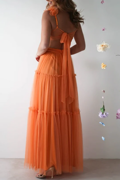 Orange A-line Bridesmaid Dresses, Simple Newest Long Prom Dresses, 2025 Party Dresses