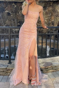 Lace Newest Long Prom Dresses, Fashion Girl Graduation Dresses, Mermaid Bridesmaid Dresses