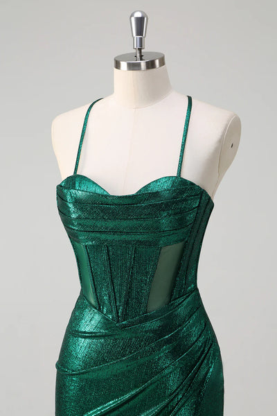 Gltter Emerald Green Long Mermaid Prom Dresses, Sexy Maxi Dresses, Newest 2025 Prom Dresses