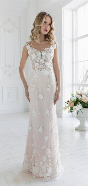 Elegant Appliques 2020 Wedding Dresses, Fancy Lace Popular Wedding Dresses