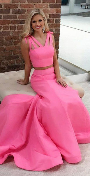 Two Pieces Newest Long Prom Dresses, Fancy Prom Dresses