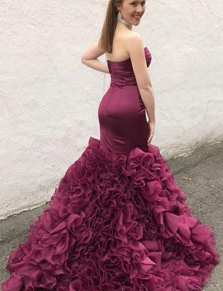 Strapless Long Prom Dresses 2020, Unqiue Design Mermaid Long Prom Dresses
