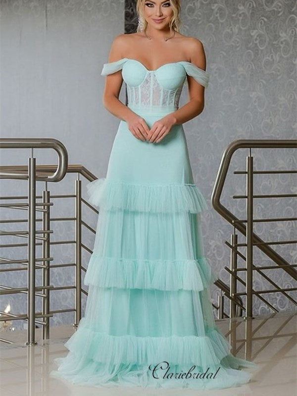 Newest Long 2020 Prom Dresses, Off Shoulder Fashion Prom Dresses, Prom Dresses