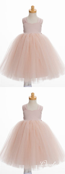 Straps Blush Pink Tulle Lovely Flower Girl Dresses