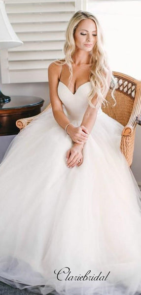 Sweetheart A-line Wedding Dresses, Strapless Wedding Dresses, Bridal Gowns