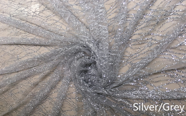 Deep V-neck Silver Sequin Tulle Long A-line Prom Dresses, Shiny Prom Dresses