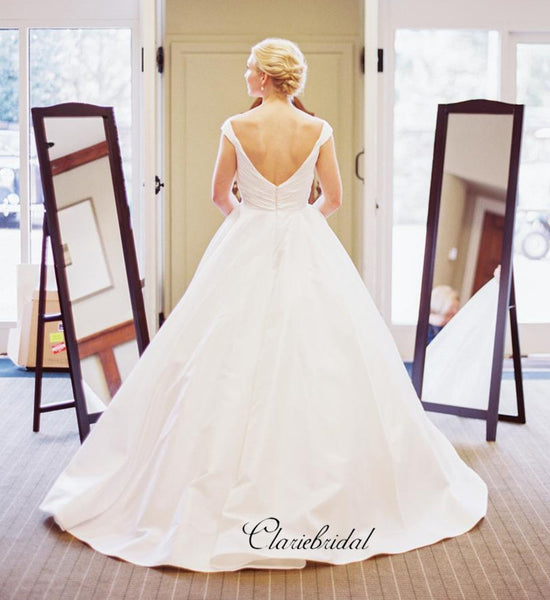 A-line Wedding Dresses, Off Shoulder Wedding Dresses, Bridal Gowns