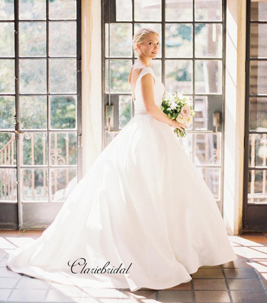 A-line Wedding Dresses, Off Shoulder Wedding Dresses, Bridal Gowns