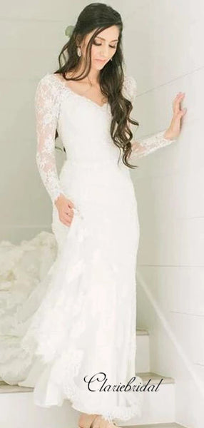 Popular Lace Wedding Dresses, Long Sleeves New Wedding Dresses