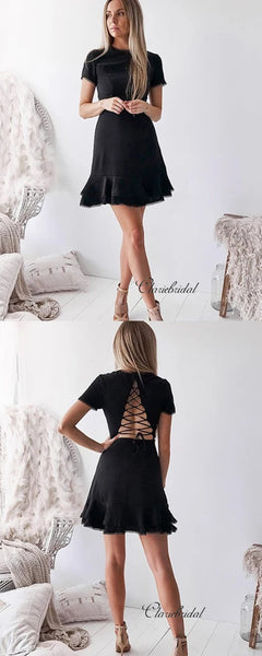 Black Short Prom Dresses, A-line Simple Design Homecoming Dresses
