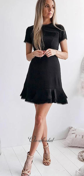 Black Short Prom Dresses, A-line Simple Design Homecoming Dresses