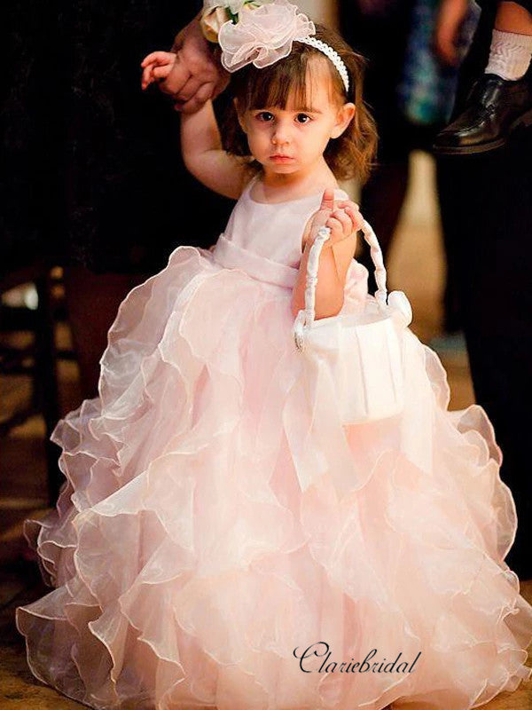 Cute Princess Organza Flower Girl Dresses, A-line Flower Girl Dresses