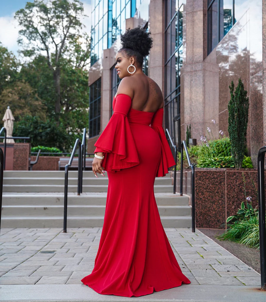 Mermaid Design Red Prom Dresses, Off Shoulder Long Prom Dresses, Newest 2023 Prom Dresses