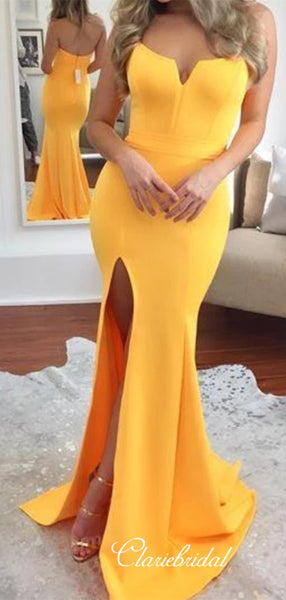 Strapless Sweetheart Long Prom Dresses, 2020 Prom Dresses, Mermaid Sexy Prom Dresses