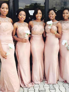 Sleeveless Long Bridesmaid Dresses, Lace Bridesmaid Dresses, 2020 Wedding Guest Dresses