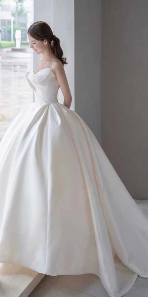 Newest Claire Design Satin Ball Gown Wedding Dresses, Popular Bridal Gown, Wedding Dresses