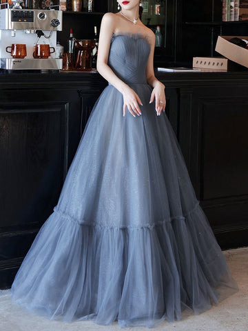 Princess A-line Shiny Prom Dresses, 2022 Newest A-line Prom Dresses, Popular Dresses, Long Prom Dresses