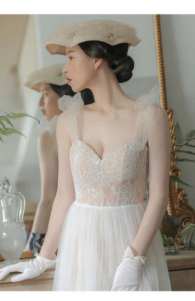 Vintage A-line Tulle Lace Wedding Dresses, Popular Wedding Dresses, Bridal Gown, Newest Wedding Dresses