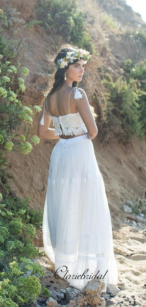 Two Pieces Lace Wedding Dresses, A-line Wedding Dresses, Popular Wedding Dresses