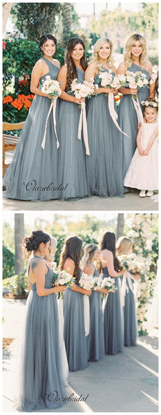 One Shoulder Tulle Bridesmaid Dresses, A-line Wedding Guest Bridesmaid Dresses