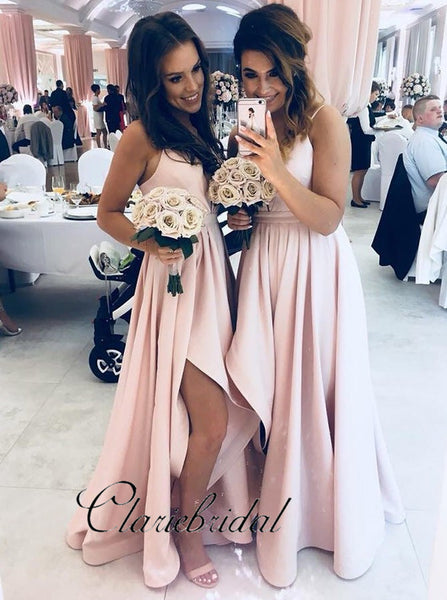 Spaghetti Hi-low Simple Lovely Bridesmaid Dresses