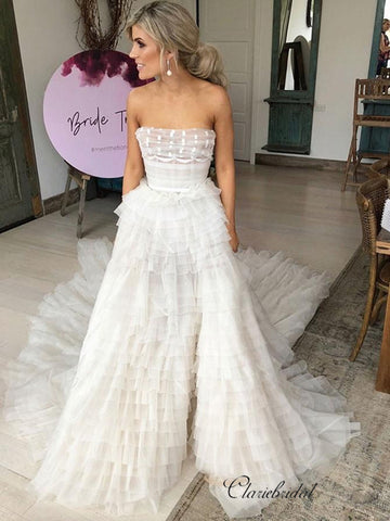 Strapless A-line Wedding Dresses, Fluffty Fancy Wedding Dresses