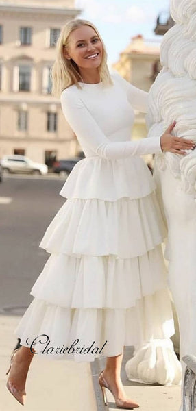 Long Sleeves Wedding Dresses, Fluffy Wedding Dresses, Newest Wedding Dresses