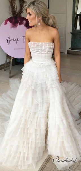 Strapless A-line Wedding Dresses, Fluffty Fancy Wedding Dresses