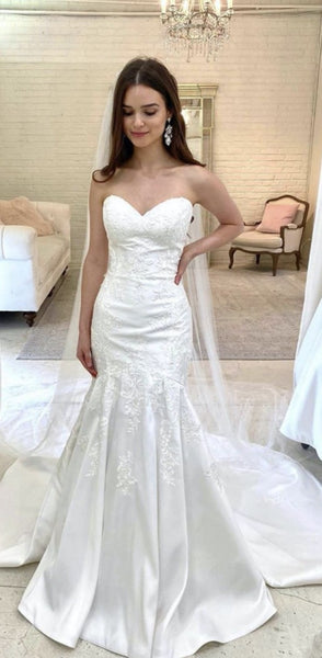 Sweetheart Design Lace Wedding Dresses, Mermaid Popular Wedding Dresses