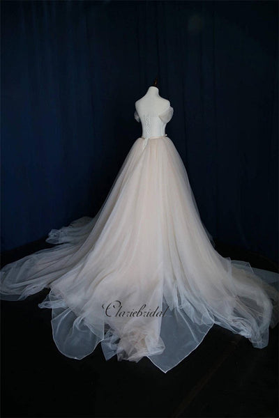 A-line Tulle Wedding Dresses, Custom Design Wedding Dresses, Cheap Bridal Gowns