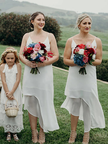 Spaghetti Straps Simple Bridesmaid Dresses, Chiffon 2020 Bridesmaid Dresses