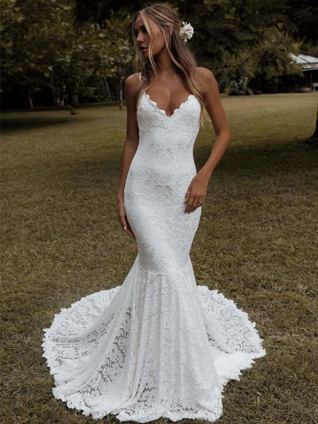 Mermaid Lace Wedding Dresses, Bridal Gowns, Popular 2020 Wedding Dresses