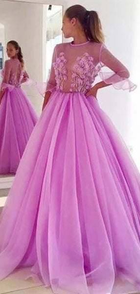 A-line Popular Prom Dresses Long, Beaded Fancy Prom Dresses, 2020 Prom Dresses