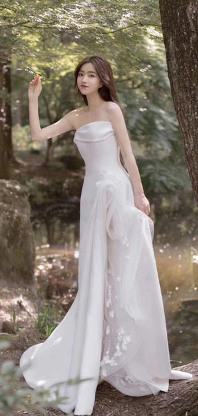 Fancy Strapless Wedding Dresses, Unique Design Fashion 2020 Wedding Dresses