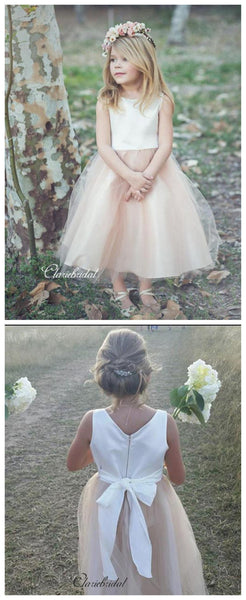 Tulle Flower Girl Dresses, Cute A-line Flower Girl Dresses