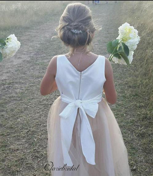 Tulle Flower Girl Dresses, Cute A-line Flower Girl Dresses