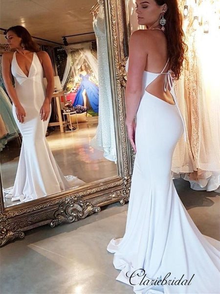 Jersey Sexy Mermaid Long Prom Dresses, Popular Prom Dresses 2019