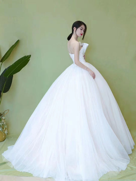 Popular Strapless A-line Wedding Dresses, Newest Bridal Gowns, 2020 Wedding Dresses