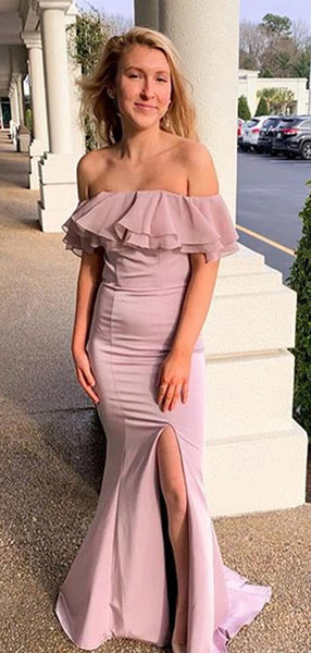 Off The Shoulder Popular Long Prom Dresses, Newest Mermaid Prom Dresses 2020