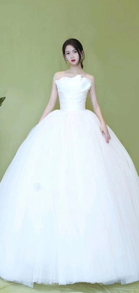 Popular Strapless A-line Wedding Dresses, Newest Bridal Gowns, 2020 Wedding Dresses