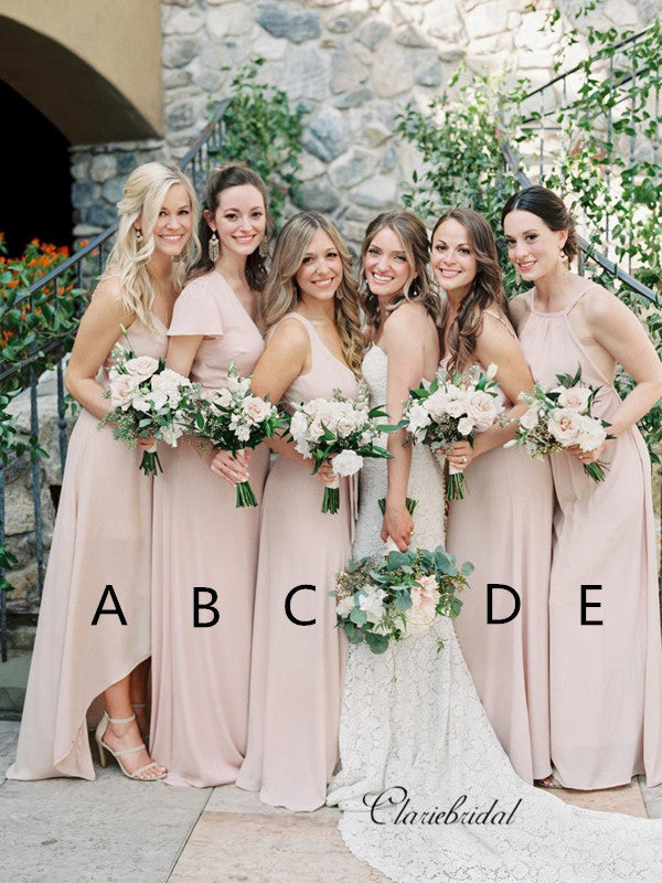 Mix Design Pink Color Bridesmaid Dresses, Popular Bridesmaid Dresses