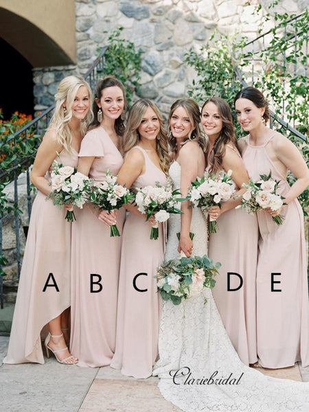 Mix Design Pink Color Bridesmaid Dresses, Popular Bridesmaid Dresses