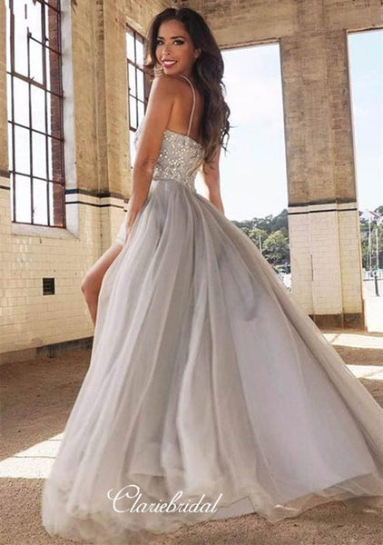 Sweetheart Beaded 2020 Newest Prom Dresses, Evening Party Long A-line Prom Dresses
