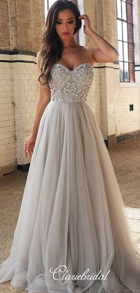 Sweetheart Beaded 2020 Newest Prom Dresses, Evening Party Long A-line Prom Dresses