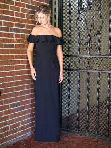 Off The Shoulder Simple Prom Dresses, 2020 Long Prom Dresses