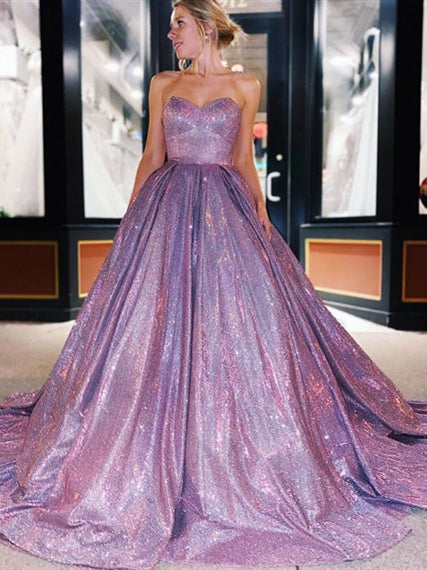 Sweetheat Long A-line Shiny Satin Long Prom Dresses, Newest 2020 Prom Dresses, Popular Prom Dresses