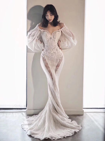 Sexy Mermaid Long Wedding Dresses, 2020 Newest Wedding Dresses, Popular Wedding Dresses