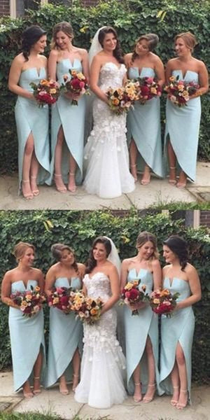 Simple 2020 Bridesmaid Dresses, Strapless Bridesmaid Dresses